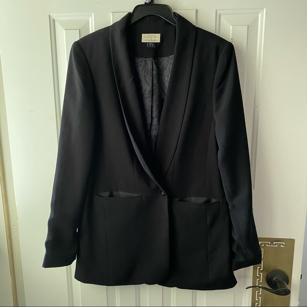 NWOT Anthropologie Boyfriend Blazer, Black, sz 12